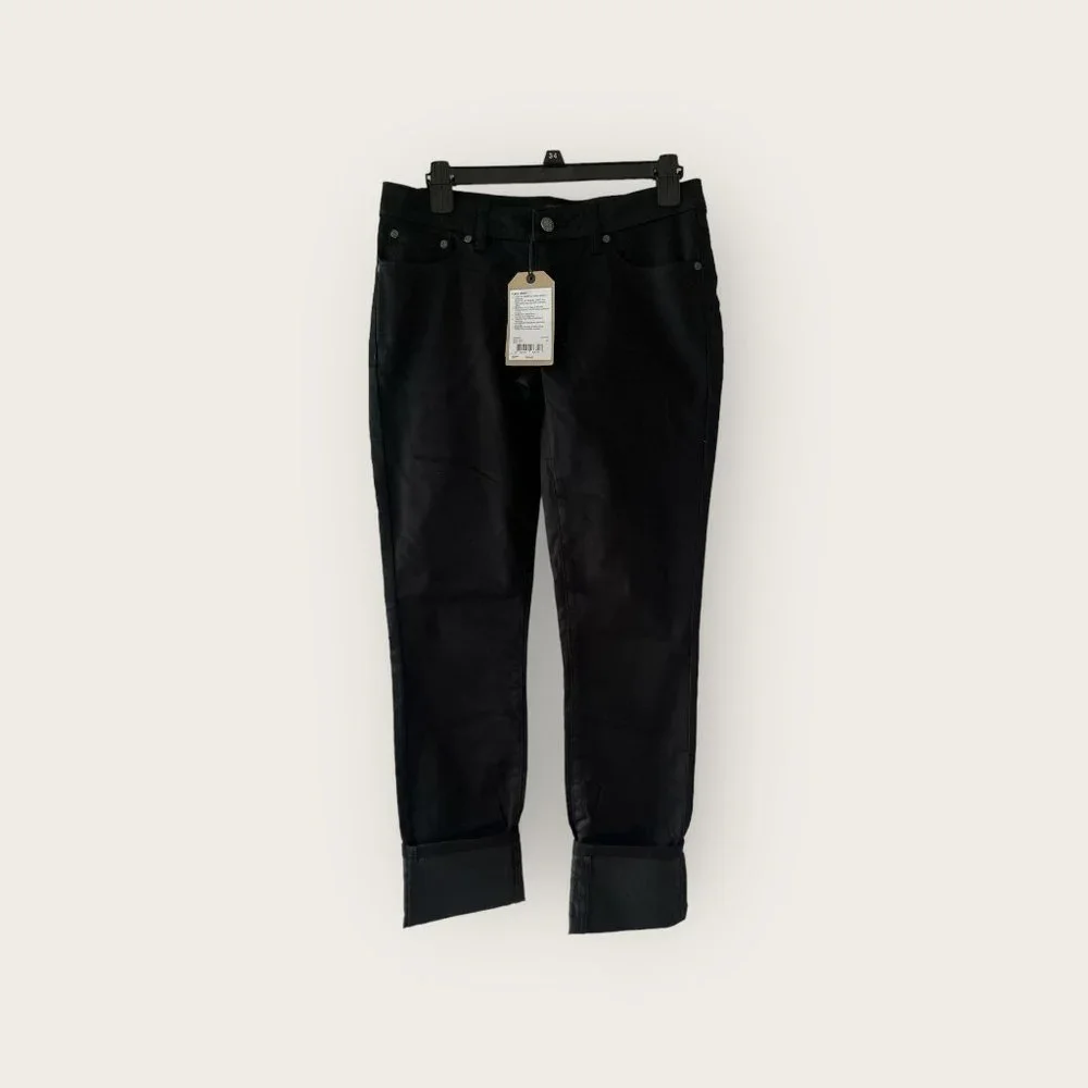 New Prana Kara Jeans  Rolled Cuffed Straight Leg 4/27 Black Out 1965611 - Picture 2 of 5